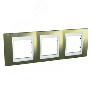 Unica Хамелеон Золото/Белый Рамка 3-ая горизонтальная | MGU66.006.804 | Schneider Electric - фото 2