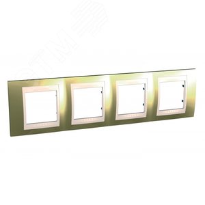 Unica Хамелеон Золото/Бежевый Рамка 4-ая горизонтальная | MGU66.008.504 | Schneider Electric - фото 2