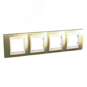 Unica Хамелеон Золото/Бежевый Рамка 4-ая горизонтальная | MGU66.008.504 | Schneider Electric - фото 5