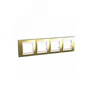 Unica Хамелеон Золото/Бежевый Рамка 4-ая горизонтальная | MGU66.008.504 | Schneider Electric - фото 7