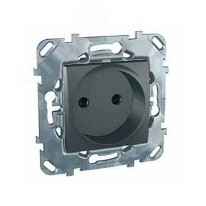 Unica TOP Графит Розетка б/з со шторками, винт.зажим | MGU5.033.12ZD | Schneider Electric - фото 3