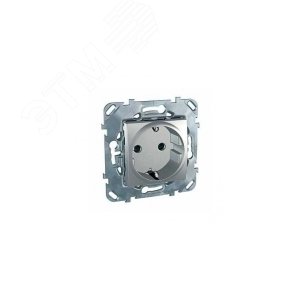 Unica TOP Алюминий Розетка 1-ая с/з с защитными шторками, винт. зажим | MGU5.037.30ZD | Schneider Electric - фото 5
