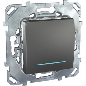 Unica TOP Графит Выключатель 1-клавишный (сх.1) с подсветкой | MGU5.201.12NZD | Schneider Electric - фото 3
