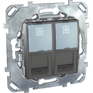 UNICAtop Розетка комп.2хRJ45 в рамку ( графит ) - фото 4