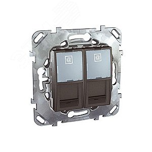 Unica TOP Графит Розетка компьютерная 2-ая RJ45 кат.6 с полем для надписи | MGU5.2424.12ZD | Schneider Electric - фото 5