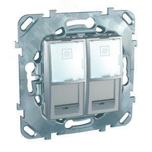 Unica TOP Алюминий Розетка компьютерная 2-ая RJ45 кат.5Е с полем для надписи | MGU5.2020.30ZD | Schneider Electric - фото 4