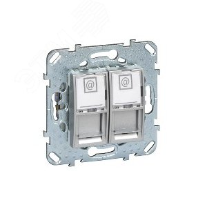 Unica TOP Алюминий Розетка компьютерная 2-ая RJ45 кат.6 с полем для надписи | MGU5.2424.30ZD | Schneider Electric - фото 6