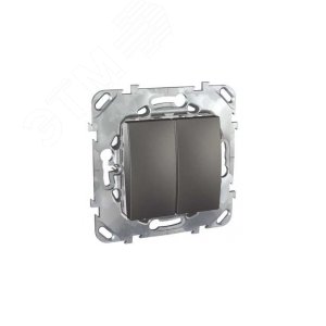 Unica TOP Графит Выключатель 2-клавишный (сх.5) | MGU5.211.12ZD | Schneider Electric - фото 4