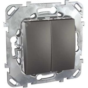 Unica TOP Графит Выключатель 2-клавишный (сх.5) | MGU5.211.12ZD | Schneider Electric - фото 3