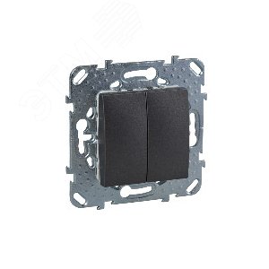 Unica TOP Графит Выключатель 2-клавишный (сх.5) | MGU5.211.12ZD | Schneider Electric - фото 6