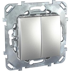 Unica TOP Алюминий Переключатель 2-клавишный (сх.6+6) | MGU5.213.30ZD | Schneider Electric - фото 4
