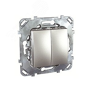 Unica TOP Алюминий Переключатель 2-клавишный (сх.6+6) | MGU5.213.30ZD | Schneider Electric - фото 5