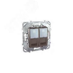 Unica TOP Графит Розетка компьютерная 2-ая RJ45 кат.6 с полем для надписи | MGU5.2424.12ZD | Schneider Electric - фото 6