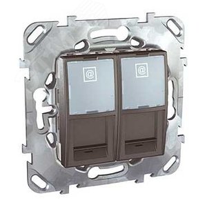Unica TOP Графит Розетка компьютерная 2-ая RJ45 кат.6 с полем для надписи | MGU5.2424.12ZD | Schneider Electric - фото 4