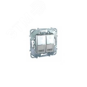 Unica TOP Алюминий Розетка компьютерная 2-ая RJ45 кат.6 с полем для надписи | MGU5.2424.30ZD | Schneider Electric - фото 5