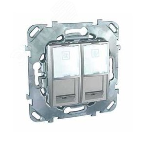 Unica TOP Алюминий Розетка компьютерная 2-ая RJ45 кат.6 с полем для надписи | MGU5.2424.30ZD | Schneider Electric - фото 4