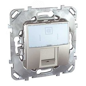 Unica TOP Алюминий Розетка компьютерная 1-ая RJ45 кат.5Е с полем для надписи | MGU5.421.30ZD | Schneider Electric 3