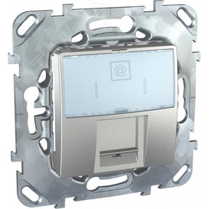 Unica TOP Алюминий Розетка компьютерная 1-ая RJ45 кат.6 с полем для надписи | MGU5.425.30ZD | Schneider Electric - фото 3