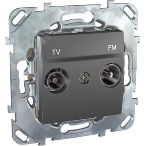 UNICA Розетка TV/FM окон.в рамку ( черн) - фото 4