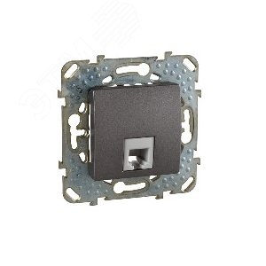 Unica TOP Графит Розетка ТЛФ 1-ая RJ11 4 контакта | MGU5.492.12ZD | Schneider Electric - фото 5