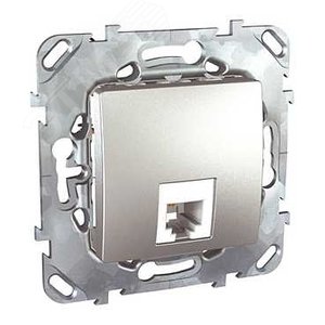 Unica TOP Алюминий Розетка ТЛФ 1-ая RJ11 4 контакта | MGU5.492.30ZD | Schneider Electric - фото 3