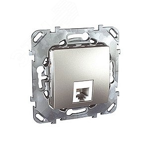 Unica TOP Алюминий Розетка ТЛФ 1-ая RJ11 4 контакта | MGU5.492.30ZD | Schneider Electric - фото 4