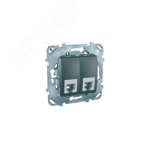 Unica TOP Графит Розетка ТЛФ 2-ая RJ11 4 контакта | MGU5.9090.12ZD | Schneider Electric - фото 6