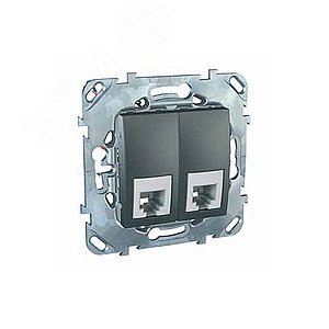 Unica TOP Графит Розетка ТЛФ 2-ая RJ11 4 контакта | MGU5.9090.12ZD | Schneider Electric - фото 8