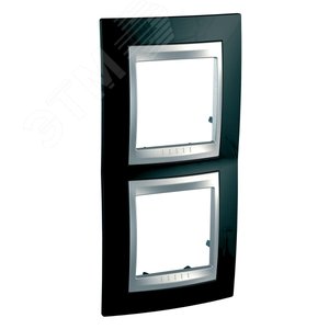 Unica TOP Родий/Алюминий Рамка 2-ая вертикальная | MGU66.004V.093 | Schneider Electric - фото 4