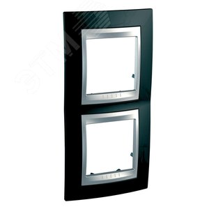 Unica TOP Родий/Алюминий Рамка 2-ая вертикальная | MGU66.004V.093 | Schneider Electric - фото 5