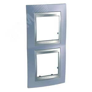 Unica TOP Берилл/Алюминий Рамка 2-ая вертикальная | MGU66.004V.098 | Schneider Electric - фото 4