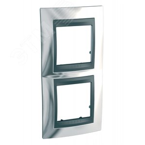 Unica TOP Хром/Графит Рамка 2-ая вертикальная | MGU66.004V.210 | Schneider Electric - фото 3