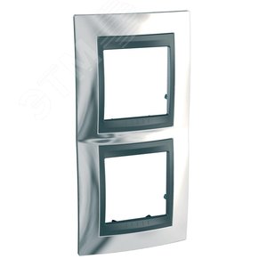 Unica TOP Хром/Графит Рамка 2-ая вертикальная | MGU66.004V.210 | Schneider Electric - фото 5