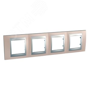 Unica TOP Оникс/Алюминий Рамка 4-ая | MGU66.008.096 | Schneider Electric - фото 5