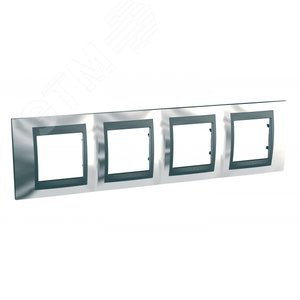 Unica TOP Хром/Графит Рамка 4-ая | MGU66.008.210 | Schneider Electric - фото 2