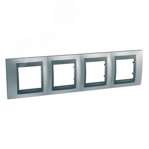 Unica TOP Хром матовый/Графит Рамка 4-ая | MGU66.008.238 | Schneider Electric - фото 2