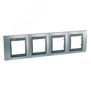 Unica TOP Хром матовый/Графит Рамка 4-ая | MGU66.008.238 | Schneider Electric - фото 4