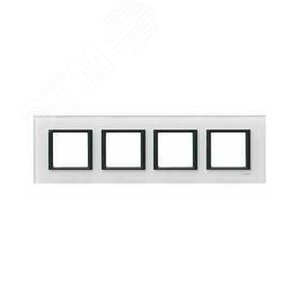 Unica CLASS Белое стекло Рамка 4-ая | MGU68.008.7C2 | Schneider Electric - фото 5