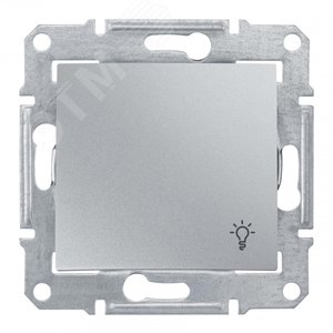 Sedna Алюминий Выключатель кнопочный с символом "свет" 10А 250В | SDN0900160 | Schneider Electric - фото 2