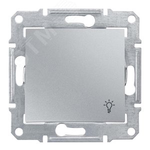 Sedna Алюминий Выключатель кнопочный с символом "свет" 10А 250В | SDN0900160 | Schneider Electric - фото 3