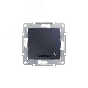 Sedna Выключатель-кнопка с символом Свет с подсветкой графит 5