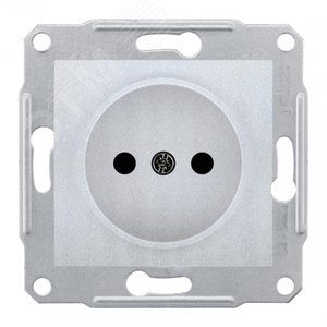 Sedna Розетка без заземления без шторок в рамку алюминий (SDN2900160) - Schneider Electric