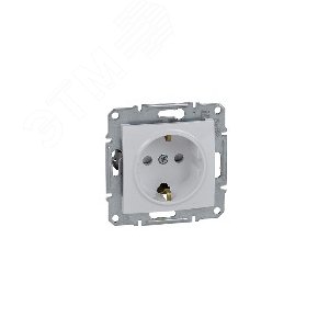 Sedna Розетка с заземлением со шторками в рамку белая 5