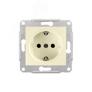 Sedna Розетка с заземлением в рамку без шторок бежевая 7