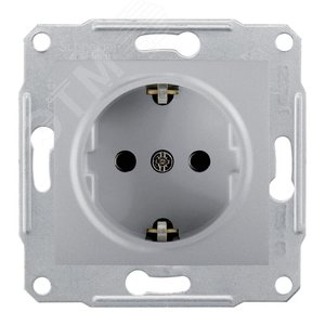 Sedna Розетка с заземлением в рамку без шторок алюминий 4