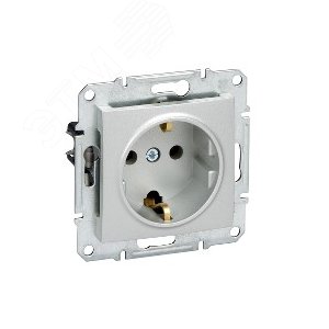 Sedna Розетка с заземлением в рамку без шторок алюминий 5