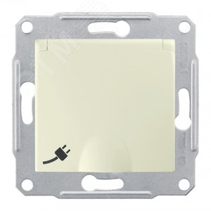 Sedna Розетка с заземлением со шторками с крышкой в рамку бежевая (SDN3100147) 2