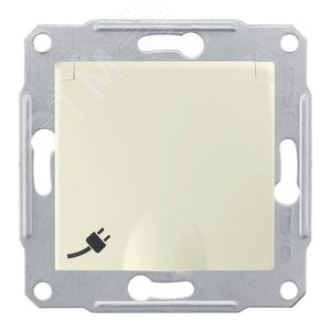 Sedna Розетка с заземлением со шторками с крышкой в рамку бежевая (SDN3100147) 4