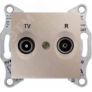 Розетка проходная TV/R титан 4