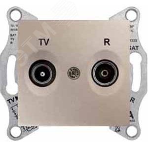 Розетка проходная TV/R титан 3